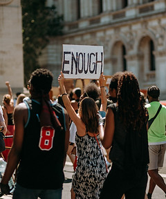 Take action for racial justice: peaceful but determined protesters.